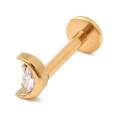F136 Titanium Pave Clear Cubic Zirconia Moon Internally Threaded Labrets ME-CBA9828-01G-1