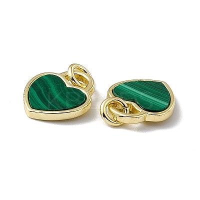 Natural Malachite Heart Charms G-G977-05G-04-1