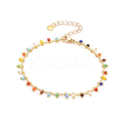 Glass Charm Bracelets X-BJEW-JB05600-03-1