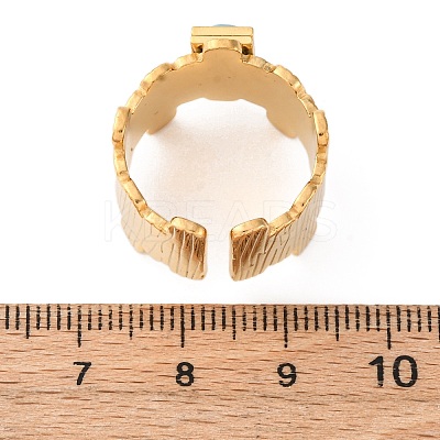 304 Stainless Steel Adjustable Open Cuff Rings RJEW-K294-01G-1
