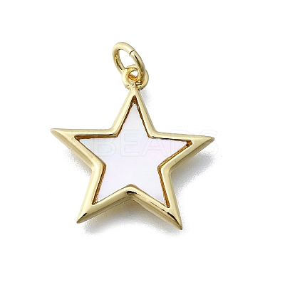 Star Shape Brass Pendants X-KK-V010-12G-1