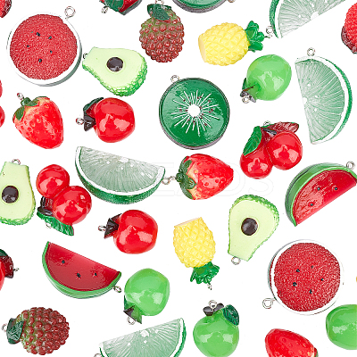DIY 24Pairs Fruits Themed Resin Earring Making Kits DIY-PH0003-24-1