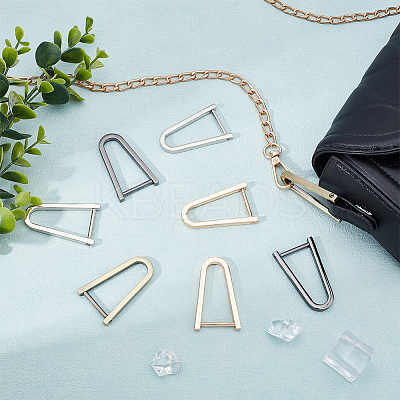 8Pcs 4 Colors Alloy D-Rings with Screw Shackle FIND-WR0005-84-1