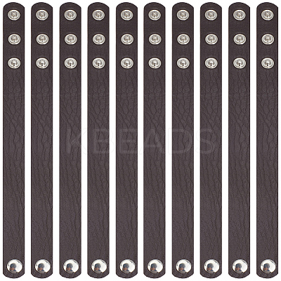 18Pcs PU Leather Snap Bracelets for Women Men BJEW-CY0001-13C-1
