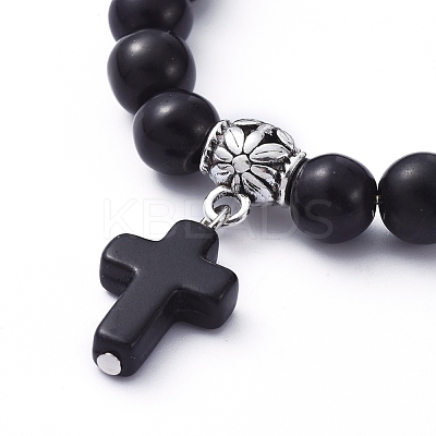 Stretch Charm Bracelets BJEW-JB05234-01-1