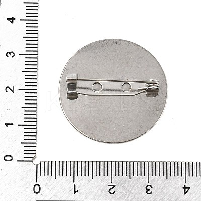 304 Stainless Steel Brooch Cabochon Settings STAS-E547-08L-P-1