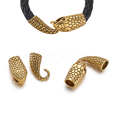 Tibetan Style Alloy Hook and Snake Head Clasps TIBE-TA0001-06AG-1