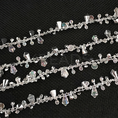 1 Roll Handmade Resin Teardrop Beaded Chains DIY-CN0003-52A-1