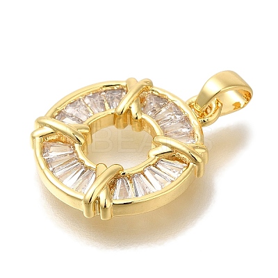 Brass Micro Pave Cubic Zirconia Pendants KK-B122-01D-G-1