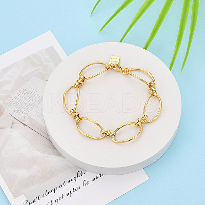 Brass Chain Bracelets BJEW-N032-01G-1