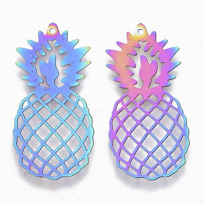 Ion Plating(IP) 201 Stainless Steel Filigree Pendants X-STAS-R102-05-1