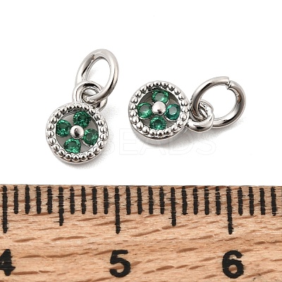 Brass Micro Pave Cubic Zirconia Pendants KK-Z147-01P-02-1