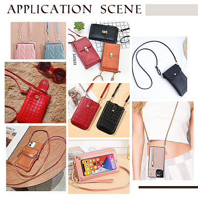 Universal Cell Phone Lanyard Crossbody Adjustable PU Leather Phone Lanyard AJEW-WH0470-47A-1
