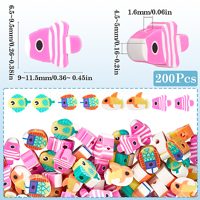 5 Strands Handmade Polymer Clay Beads Strands CLAY-SC0002-22-1