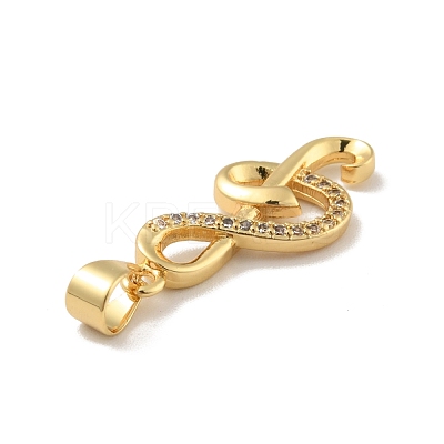 Brass Micro Pave Cubic Zirconia Pendants KK-B059-25G-1