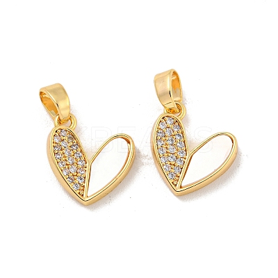 Brass Micro Pave Clear Cubic Zirconia Pendants KK-A214-10G-1