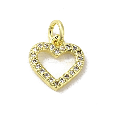 Golden Brass Pave Cubic Zirconia Pendants KK-M283-08B-01-1