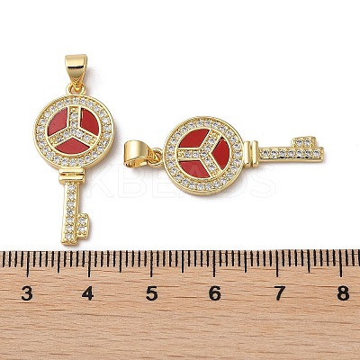 Brass Micro Pave Cubic Zirconia Pendants KK-D057-17G-1