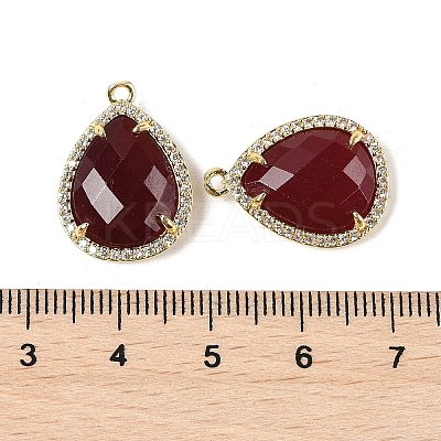 Dyed Natural White Jade Faceted Teardrop Pendants G-I382-01G-02-1