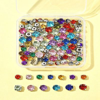 100Pcs 2 Styles Sew on Rhinestone GACR-FS0001-01-1