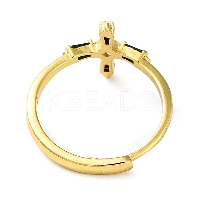 Brass with Cubic Zirconia Adjustable Rings RJEW-Z017-04G-1