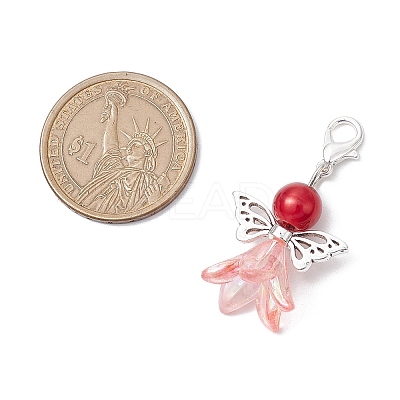 Angel Acrylic & Glass Pearl Pendant Decorations X1-HJEW-JM02364-02-1