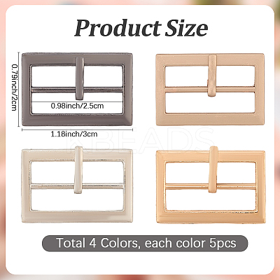 20Pcs 4 Colors Alloy Belt Buckles FIND-CL0001-36A-1