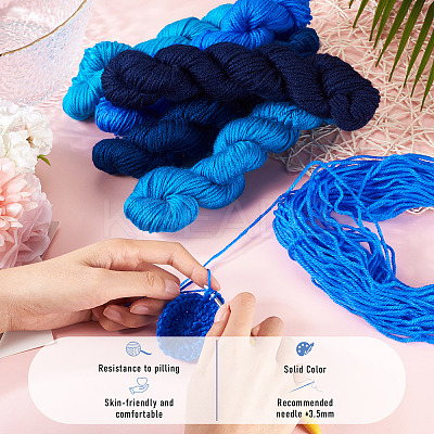 5 Bundles 5 Colors Acrylic Fiber Yarn OCOR-TA0003-22-1