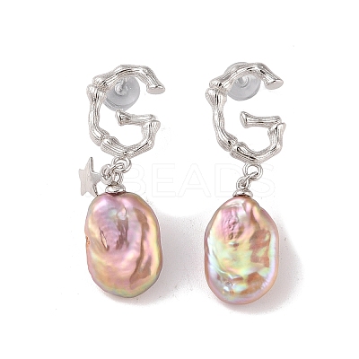 Anti-Tarnish Sterling Silver Stud Earrings EJEW-C087-13B-P-1