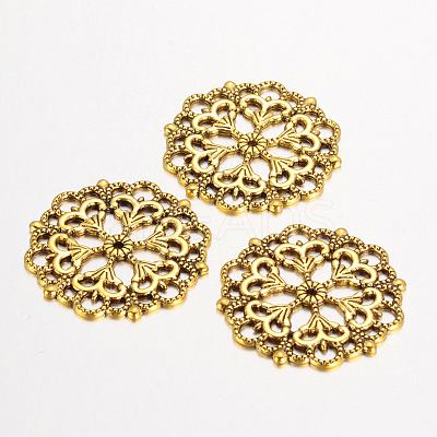 Tibetan Style Filigree Joiners Links TIBE-A11623-AG-FF-1