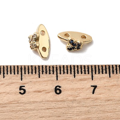 Brass Micro Pave Cubic Zirconia Butterfly Spacer Bars KK-H089-03G-1