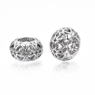 Rack Plating Alloy European Beads MPDL-N039-075-1