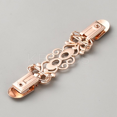 Flower Zinc Alloy & Rhinestone Cardigan Clips JEWB-WH0039-55RG-1