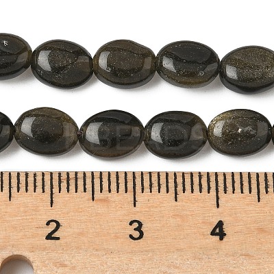 Natural Golden Sheen Obsidian Beads Strands G-Z006-A40-1
