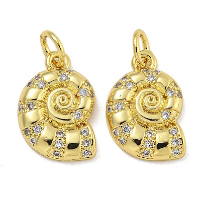 Rack Plating Brass Micro Pave Cubic Zirconia Pendants X-KK-I718-27G-01-1