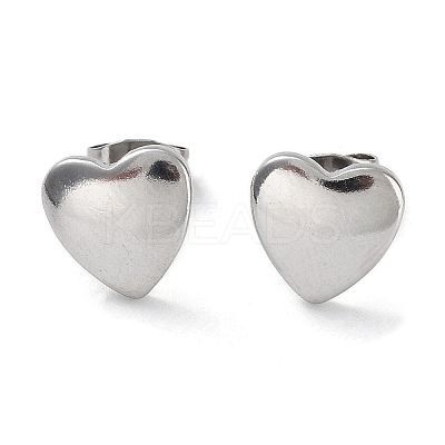 Non-Tarnish 304 Stainless Steel Heart Ear Studs for Women EJEW-P234-19P-1