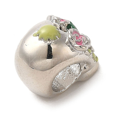Brass Rhinestone European Beads LS-KK-A203-03P-1