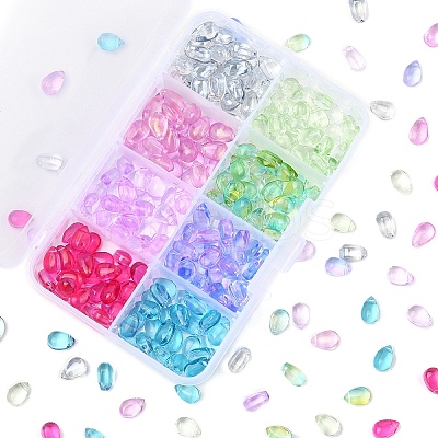 320Pcs 8 Colors Transparent Glass Beads GGLA-YW0004-63-1