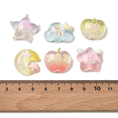Transparent Resin & Glitter Powder Cabochons RE-CBA8E56-01-1