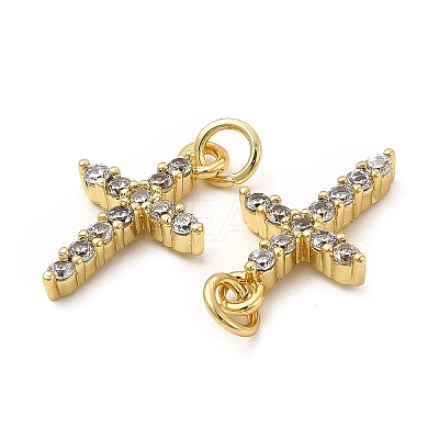 Brass Micro Pave Cubic Zirconia Pendants KK-E068-VB271-1