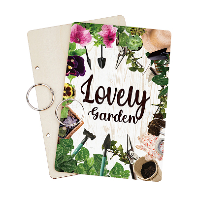 Wooden 2-Ring Loose Leaf Binder Postcard Phote Album Cover DIY-WH0547-044-1