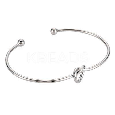 Non-Tarnish Knot Shape Cuff Bangle LS-BJEW-N013-007-1