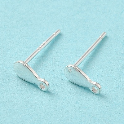 Teardrop 925 Sterling Silver Stud Earring Finddings STER-K174-14S-1