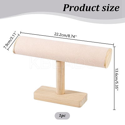 Wood & Velvet T Bar Bracelet Display Stands ODIS-WH0061-40B-1