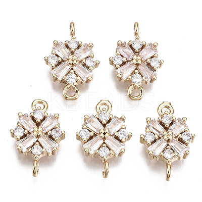 Christmas Brass Micro Pave Cubic Zirconia Links Connectors X-KK-R111-034-1