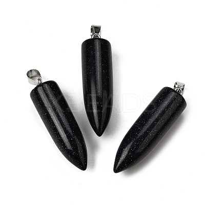 Synthetic Blue Goldstone Pointed Pendants G-F820-12D-1