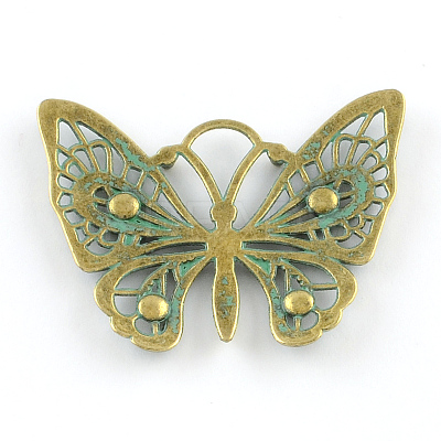 Butterfly Zinc Alloy Pendants PALLOY-R065-069-FF-1