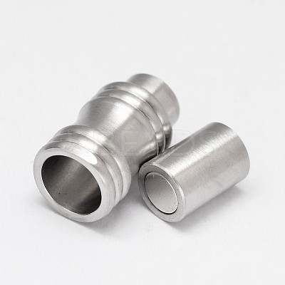 Tarnish Resistant Column 304 Stainless Steel Magnetic Clasps with Glue-in Ends LS-STAS-D070-09-1