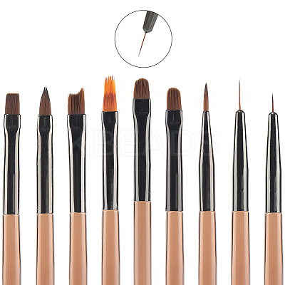 9Pcs 9 Styles Nail Art Brush Pens MRMJ-CP0001-47-1
