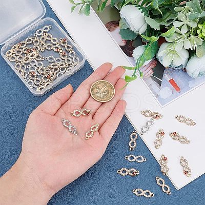 48Pcs 3 Style Alloy Rhinestone Links Connectors ALRI-FH0001-04-1